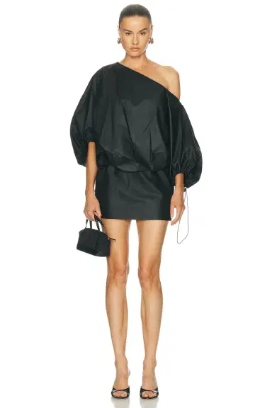 Alexander Wang Gathered Off-Shoulder Mini Dress | Thumbnail 1 Alexander Wang Gathered Off-Shoulder Mini Dress | Thumbnail 1