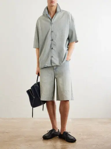 Loewe Camp-Collar Denim Shirt - Men | Thumbnail 2 Loewe Camp-Collar Denim Shirt - Men | Thumbnail 2
