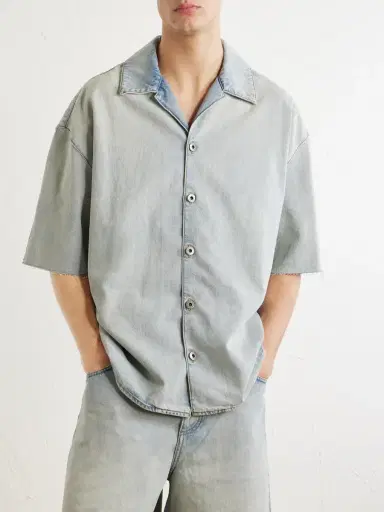 Loewe Camp-Collar Denim Shirt - Men | Thumbnail 3 Loewe Camp-Collar Denim Shirt - Men | Thumbnail 3