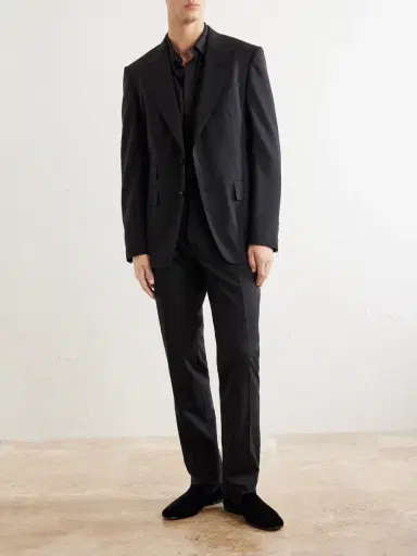 Tom Ford Shelton Straight-Leg Stretch-Wool Trousers - Men | Thumbnail 2 Tom Ford Shelton Straight-Leg Stretch-Wool Trousers - Men | Thumbnail 2