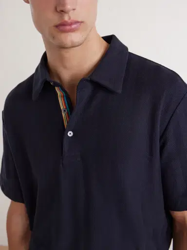 Paul Smith Organic Herringbone Cotton-Piqué Polo Shirt - Men | Thumbnail 5 Paul Smith Organic Herringbone Cotton-Piqué Polo Shirt - Men | Thumbnail 5