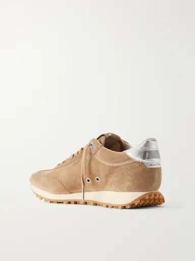 Golden Goose Marathon Metallic Leather-Trimmed Suede Sneakers - Men | Thumbnail 4 Golden Goose Marathon Metallic Leather-Trimmed Suede Sneakers - Men | Thumbnail 4