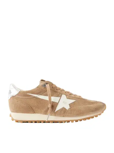 Golden Goose Marathon Metallic Leather-Trimmed Suede Sneakers - Men | Thumbnail 1 Golden Goose Marathon Metallic Leather-Trimmed Suede Sneakers - Men | Thumbnail 1