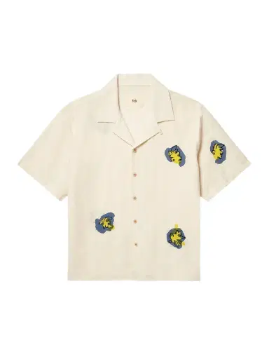 Folk Camp-Collar Printed Embroidered Linen and Cotton-Blend Shirt - Men | Thumbnail 1 Folk Camp-Collar Printed Embroidered Linen and Cotton-Blend Shirt - Men | Thumbnail 1