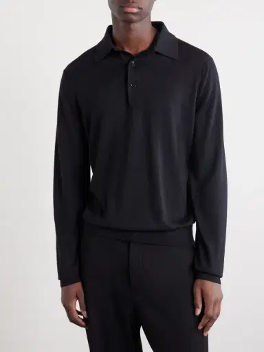 Tom Ford Cashmere and Silk Blend Polo Shirt - Men | Thumbnail 3 Tom Ford Cashmere and Silk Blend Polo Shirt - Men | Thumbnail 3