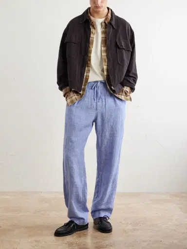Polo Ralph Lauren Wide-Leg Checked Linen Trousers - Men | Thumbnail 2 Polo Ralph Lauren Wide-Leg Checked Linen Trousers - Men | Thumbnail 2