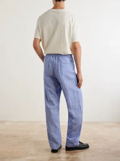 Polo Ralph Lauren Wide-Leg Checked Linen Trousers - Men | Thumbnail 4 Polo Ralph Lauren Wide-Leg Checked Linen Trousers - Men | Thumbnail 4