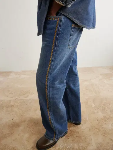 MANAAKI Tukutuku Straight-Leg Embroidered Organic Jeans - Men | Thumbnail 5 MANAAKI Tukutuku Straight-Leg Embroidered Organic Jeans - Men | Thumbnail 5