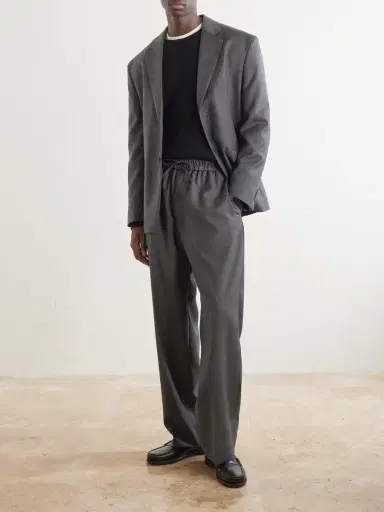 OFFICINE GÉNÉRALE Nilson Straight-Leg Wool, Cashmere and Silk-Blend Suit Trousers - Men | Thumbnail 2 OFFICINE GÉNÉRALE Nilson Straight-Leg Wool, Cashmere and Silk-Blend Suit Trousers - Men | Thumbnail 2
