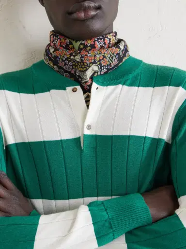 dunhill Striped Cashmere and Silk-Blend Polo Shirt - Men | Thumbnail 5 dunhill Striped Cashmere and Silk-Blend Polo Shirt - Men | Thumbnail 5