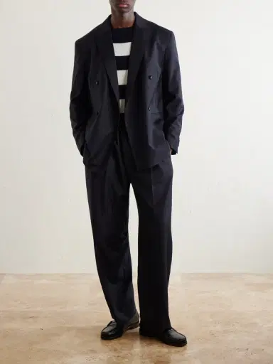 OFFICINE GÉNÉRALE Nilson Straight-Leg Wool, Cashmere and Silk-Blend Suit Trousers - Men | Thumbnail 2 OFFICINE GÉNÉRALE Nilson Straight-Leg Wool, Cashmere and Silk-Blend Suit Trousers - Men | Thumbnail 2