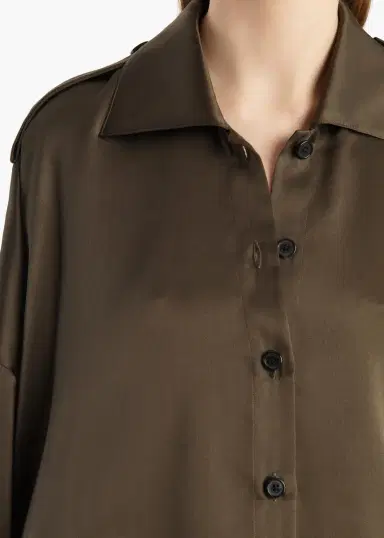 Khaite Bodine Top In Dark Olive Silk | Thumbnail 5 Khaite Bodine Top In Dark Olive Silk | Thumbnail 5