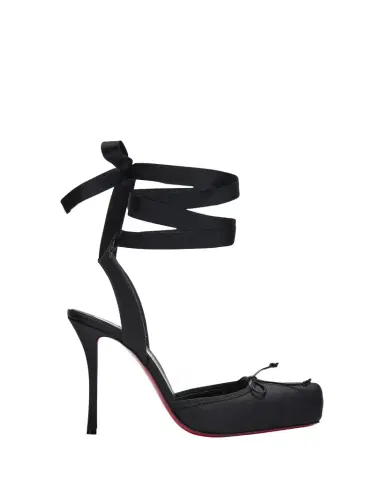 Christian Louboutin 100mm Cassia Silk Ankle-Tie Ballerina Pumps | Thumbnail 1 Christian Louboutin 100mm Cassia Silk Ankle-Tie Ballerina Pumps | Thumbnail 1