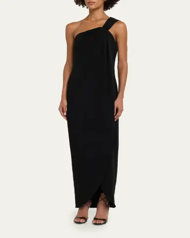 Ronny Kobo Xaden Draped One-Shoulder Crepe Maxi Dress | Thumbnail 4 Ronny Kobo Xaden Draped One-Shoulder Crepe Maxi Dress | Thumbnail 4