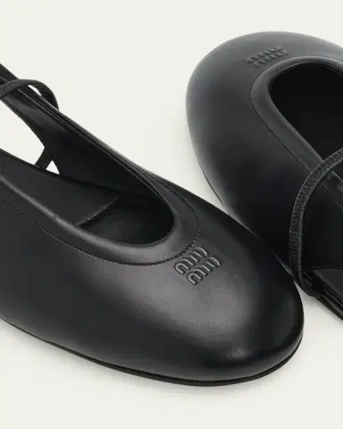Miu Miu Leather Slingback Mary Jane Ballerina Flats | Thumbnail 5 Miu Miu Leather Slingback Mary Jane Ballerina Flats | Thumbnail 5