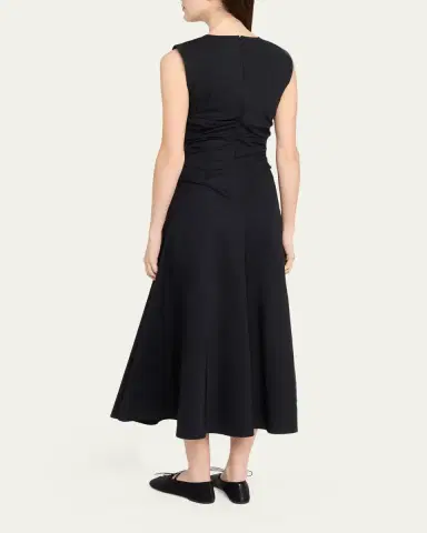 Proenza Schouler White Label Anoushka Ruched Poplin Maxi Dress | Thumbnail 3 Proenza Schouler White Label Anoushka Ruched Poplin Maxi Dress | Thumbnail 3