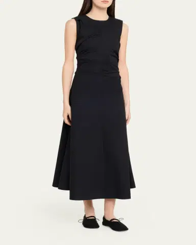 Proenza Schouler White Label Anoushka Ruched Poplin Maxi Dress | Thumbnail 4 Proenza Schouler White Label Anoushka Ruched Poplin Maxi Dress | Thumbnail 4