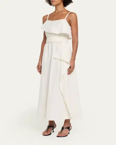 Proenza Schouler White Label Reign Washed Cotton Midi Dress | Thumbnail 4 Proenza Schouler White Label Reign Washed Cotton Midi Dress | Thumbnail 4
