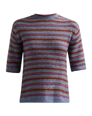 Proenza Schouler White Label Dana Striped Short-Sleeve Sweater | Thumbnail 1 Proenza Schouler White Label Dana Striped Short-Sleeve Sweater | Thumbnail 1