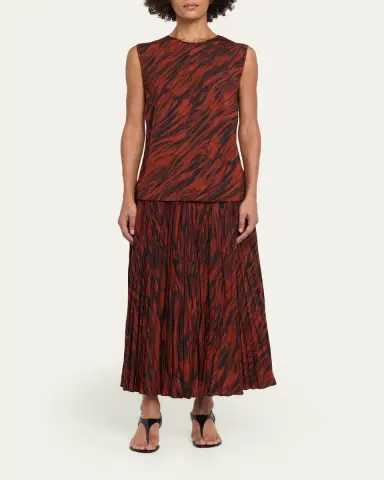 Proenza Schouler White Label Runa Printed Twill Midi Skirt | Thumbnail 2 Proenza Schouler White Label Runa Printed Twill Midi Skirt | Thumbnail 2
