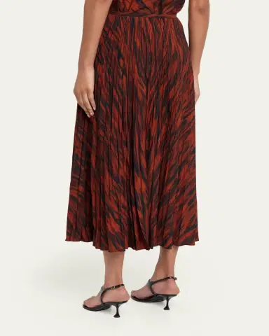 Proenza Schouler White Label Runa Printed Twill Midi Skirt | Thumbnail 3 Proenza Schouler White Label Runa Printed Twill Midi Skirt | Thumbnail 3