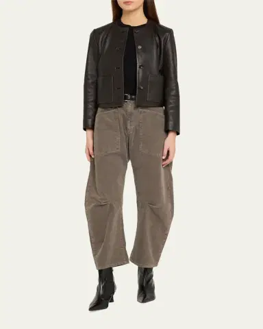Nili Lotan Ophelie Leather Collarless Jacket | Thumbnail 2 Nili Lotan Ophelie Leather Collarless Jacket | Thumbnail 2