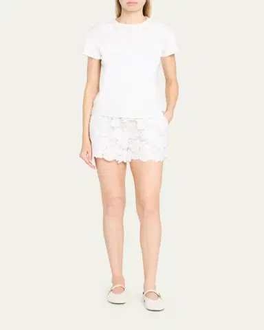 L'AGENCE Laina Eyelet Mini Shorts | Thumbnail 2 L'AGENCE Laina Eyelet Mini Shorts | Thumbnail 2