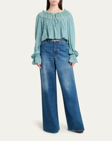 Chloé Iconic Organic Silk Georgette Top | Thumbnail 2 Chloé Iconic Organic Silk Georgette Top | Thumbnail 2
