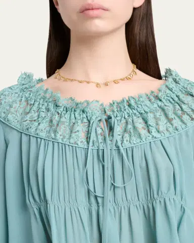 Chloé Iconic Organic Silk Georgette Top | Thumbnail 5 Chloé Iconic Organic Silk Georgette Top | Thumbnail 5