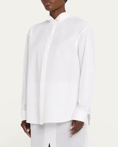 The Row Edrisca Check Cotton Poplin Button-Down Shirt | Thumbnail 4 The Row Edrisca Check Cotton Poplin Button-Down Shirt | Thumbnail 4