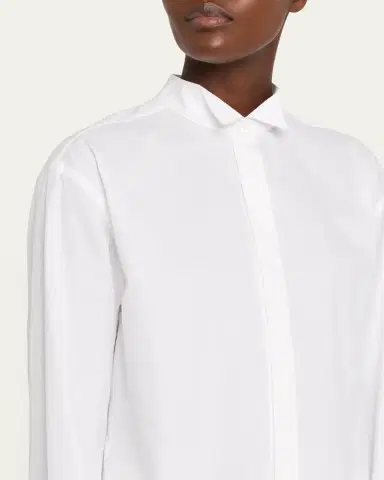 The Row Edrisca Check Cotton Poplin Button-Down Shirt | Thumbnail 5 The Row Edrisca Check Cotton Poplin Button-Down Shirt | Thumbnail 5