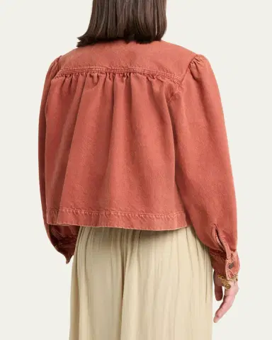 Chloé Gathered Denim Jacket | Thumbnail 3 Chloé Gathered Denim Jacket | Thumbnail 3