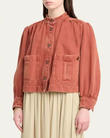 Chloé Gathered Denim Jacket | Thumbnail 4 Chloé Gathered Denim Jacket | Thumbnail 4