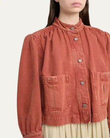 Chloé Gathered Denim Jacket | Thumbnail 5 Chloé Gathered Denim Jacket | Thumbnail 5