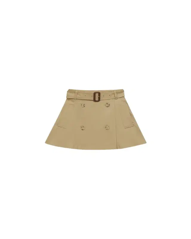 Girl's Katey Cotton Trench Skirt, Size -1 Girl's Katey Cotton Trench Skirt, Size -1