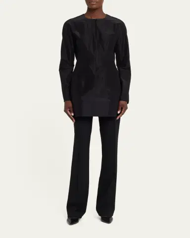The Row Elione Long-Sleeve Silk Taffeta Top | Thumbnail 2 The Row Elione Long-Sleeve Silk Taffeta Top | Thumbnail 2