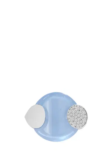 TABAYER 18K White Gold Diamond and Chalcedony Ring | Thumbnail 3 TABAYER 18K White Gold Diamond and Chalcedony Ring | Thumbnail 3