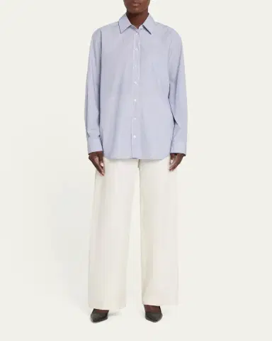 The Row Galileo Pleated Cotton-Silk Barrel-Leg Pants | Thumbnail 7 The Row Galileo Pleated Cotton-Silk Barrel-Leg Pants | Thumbnail 7