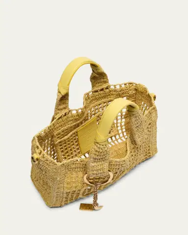 Chloé Summer Banana Small Raffia Tote Bag | Thumbnail 4 Chloé Summer Banana Small Raffia Tote Bag | Thumbnail 4