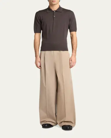 Jil Sander Men's Lightweight Wool Polo T-Shirt | Thumbnail 2 Jil Sander Men's Lightweight Wool Polo T-Shirt | Thumbnail 2