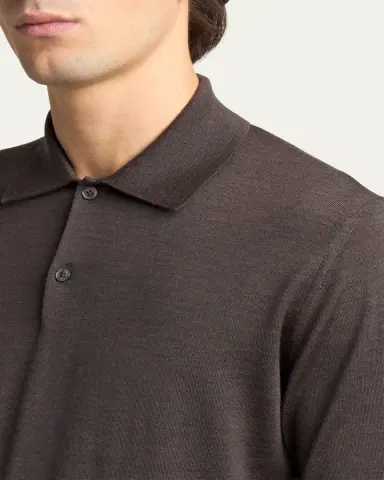Jil Sander Men's Lightweight Wool Polo T-Shirt | Thumbnail 5 Jil Sander Men's Lightweight Wool Polo T-Shirt | Thumbnail 5