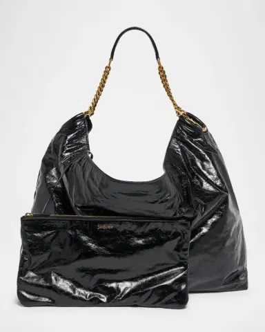 Saint Laurent Cassandre Hobo Bag in Crinkled Patent Leather | Thumbnail 7 Saint Laurent Cassandre Hobo Bag in Crinkled Patent Leather | Thumbnail 7