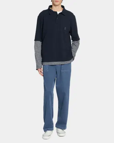 OFFICINE GÉNÉRALE Men's Percy Layered Cotton Polo Shirt | Thumbnail 2 OFFICINE GÉNÉRALE Men's Percy Layered Cotton Polo Shirt | Thumbnail 2