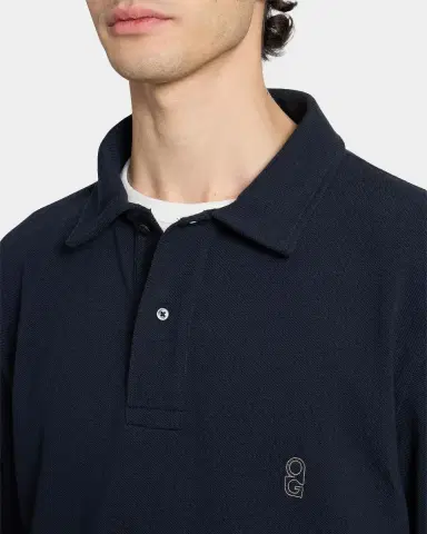 OFFICINE GÉNÉRALE Men's Percy Layered Cotton Polo Shirt | Thumbnail 5 OFFICINE GÉNÉRALE Men's Percy Layered Cotton Polo Shirt | Thumbnail 5
