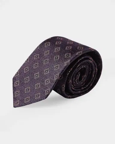 Brunello Cucinelli Men's Chevron Medallion Jacquard Silk Tie | Thumbnail 3 Brunello Cucinelli Men's Chevron Medallion Jacquard Silk Tie | Thumbnail 3