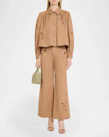 Cinq a Sept Flared Wildflower Embroidered Pants | Thumbnail 2 Cinq a Sept Flared Wildflower Embroidered Pants | Thumbnail 2