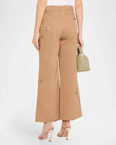Cinq a Sept Flared Wildflower Embroidered Pants | Thumbnail 3 Cinq a Sept Flared Wildflower Embroidered Pants | Thumbnail 3