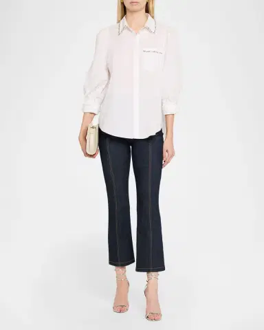 Cinq à Sept Kaitlin Embellished Poplin Shirt | Thumbnail 2 Cinq à Sept Kaitlin Embellished Poplin Shirt | Thumbnail 2