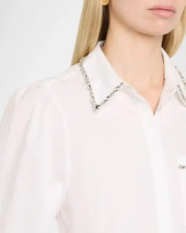 Cinq à Sept Kaitlin Embellished Poplin Shirt | Thumbnail 5 Cinq à Sept Kaitlin Embellished Poplin Shirt | Thumbnail 5