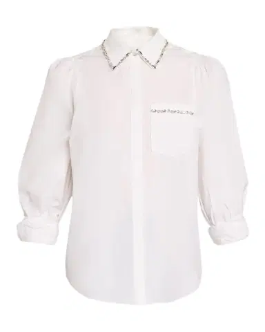 Cinq à Sept Kaitlin Embellished Poplin Shirt | Thumbnail 1 Cinq à Sept Kaitlin Embellished Poplin Shirt | Thumbnail 1
